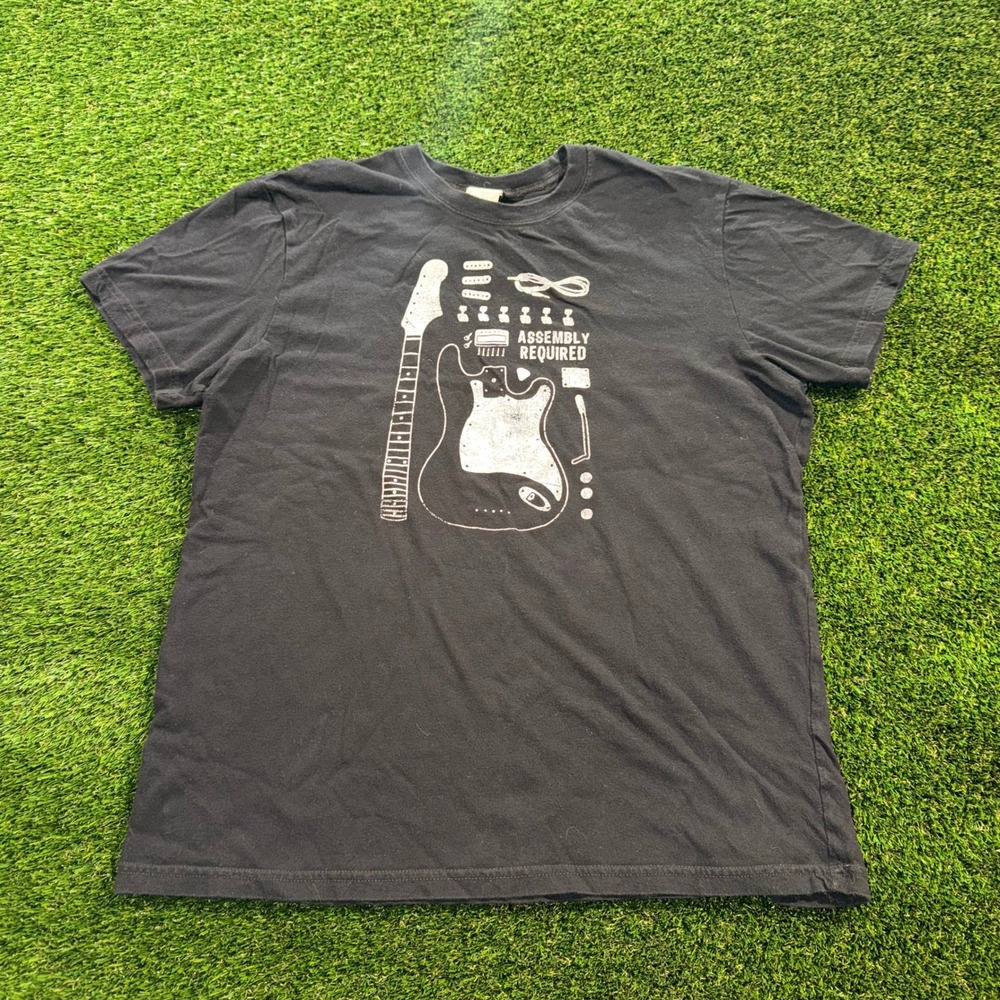 Vintage Utility Guitar Assembly Required Graphic Tee Black Large Short Sleeve